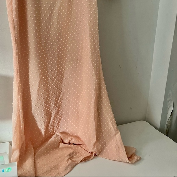 Revolve Privacy Please Peach One Shoulder Flutter Sleeve Trumpet Maxi Dress - Picture 5 of 12